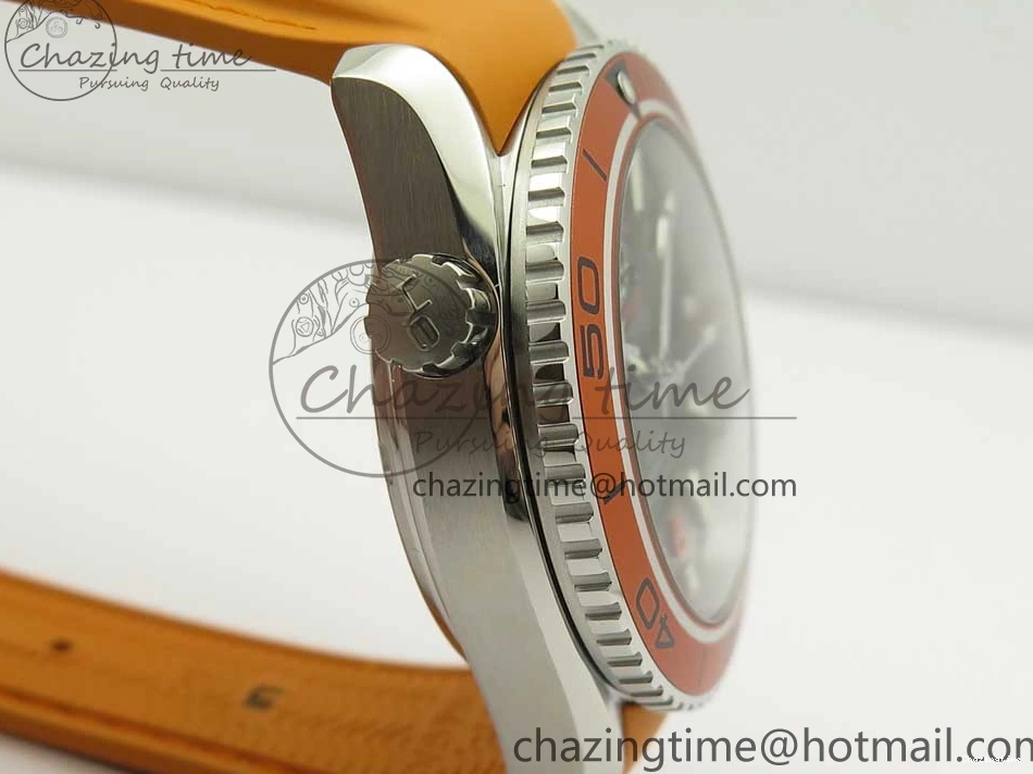 0317 Planet Ocean Professional Orange Bezel 42mm 1:1 VSF Best Edition on Orange Rubber Strap A8500 Super Clone Original 7947